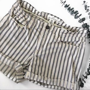 H&M Striped Denim Cuff Shorts Size 8